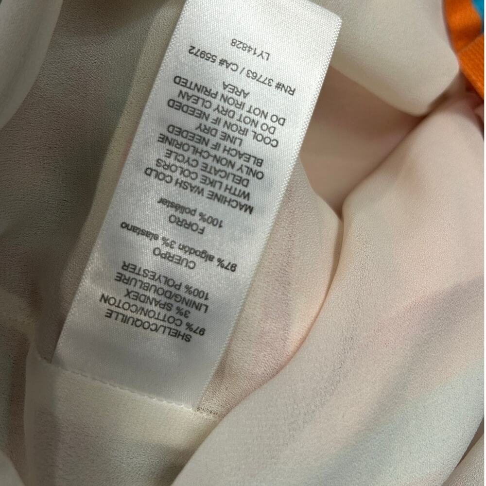 Laundry by Shelli Segal Mod Floral Shift Dress Retro Orange Print Size 2 - Picture 9 of 10